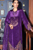 Purple Printed and Pitta Handwork Viscose Crepe Unstitched Suit Material