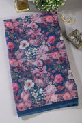 Blue Floral Printed Chiffon Saree