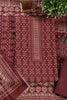Wine Printed Pashmina Unstitched Suit Fabric