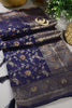 Navy Color Zari Woven South Silk Saree