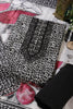 Black & White Rayon Cotton Printed & Neck Embroidered Unstitched Suit