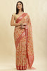 Pink & Beige Cotton Silk Floral Boota Printed Saree