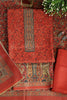 Dark Orange Pashmina Digital Printed Unstitched Suit Fabric