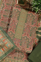 Green Colour Pashmina Digital Printed Unstitched Suit Fabric