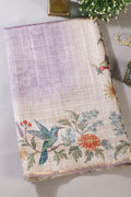 Mauve Tussar Silk Printed Saree