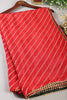 Red Modal Silk Saree with Zari Pinstripes