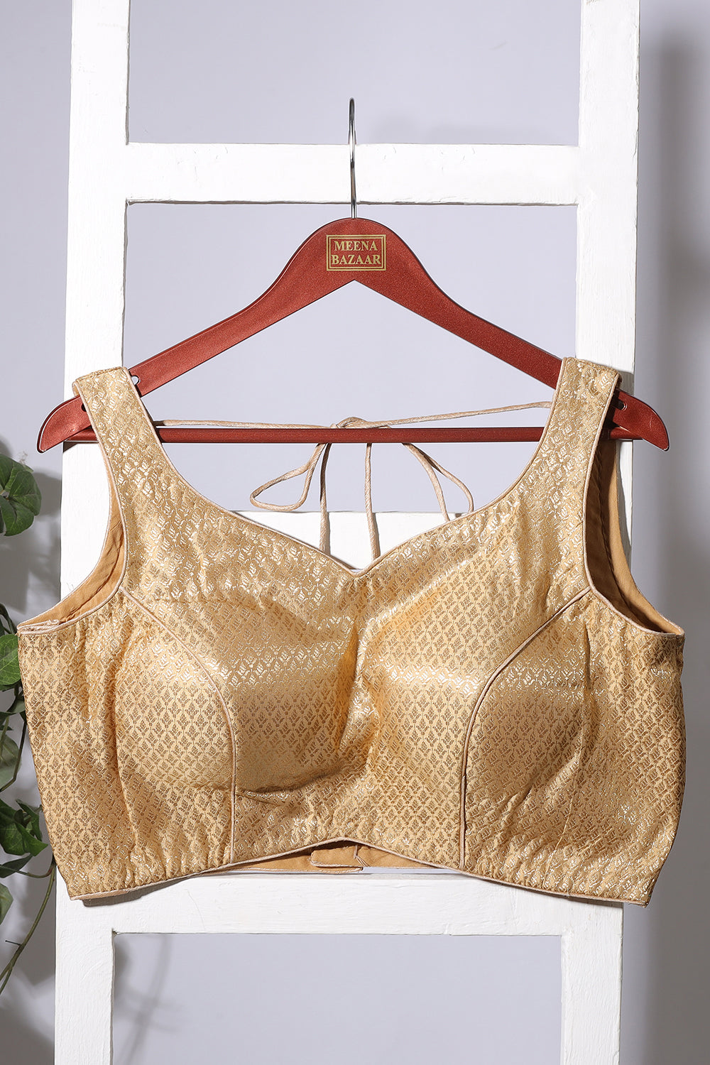 Gold Brocade Silk Zari Woven Readymade Blouse