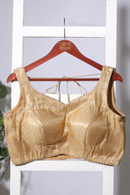 Gold Brocade Silk Zari Woven Readymade Blouse
