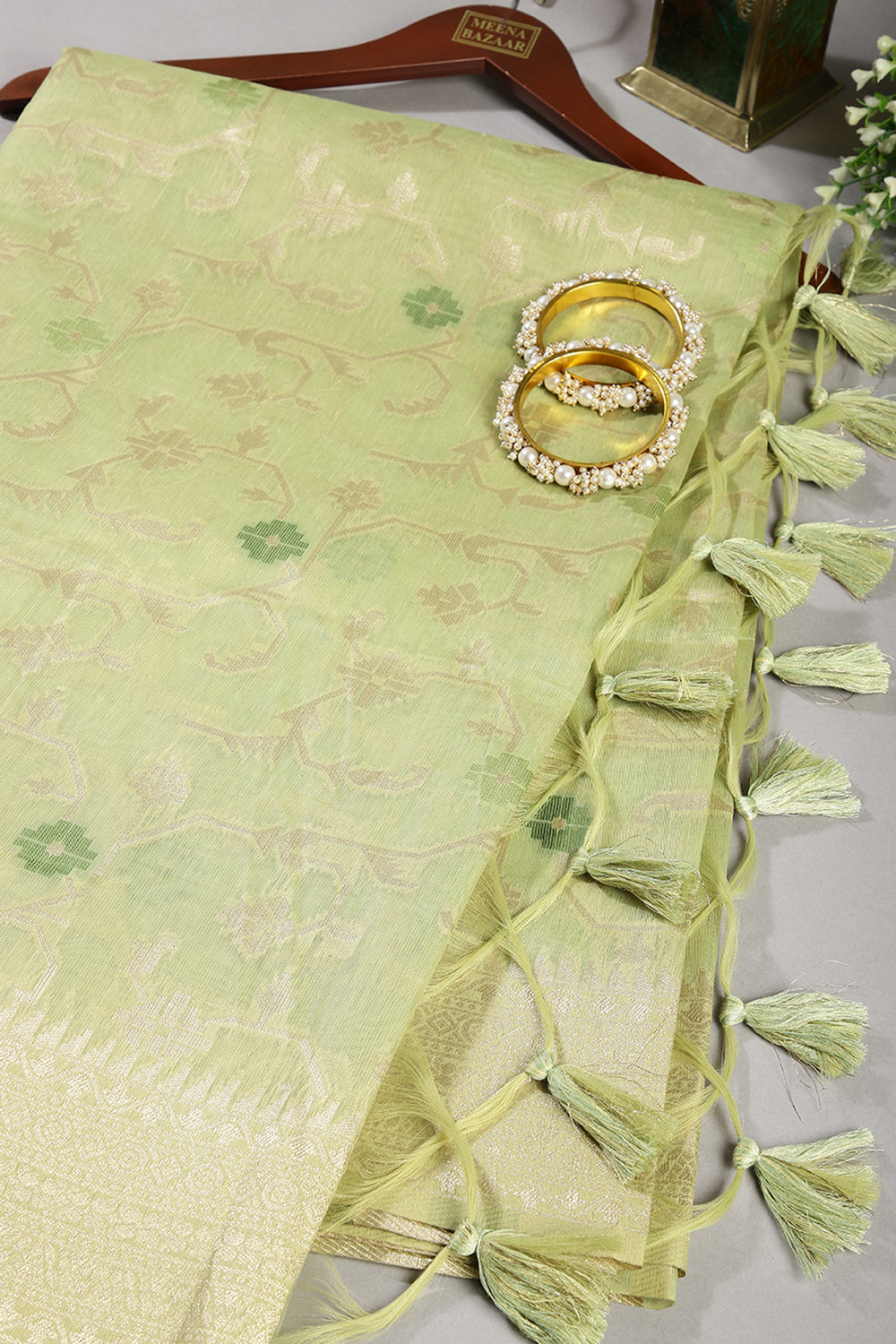 Sea Green Color Kota Woven Silk Saree