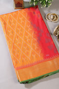 Orange Soft Silk Resham & Zari Woven Saree