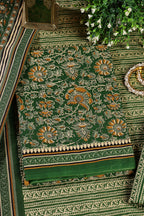 Green Cambric Cotton Unstitched Suit Material