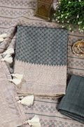 Mint Green Tussar Cotton Printed And Reham Embroidered Unstiched Suit Material