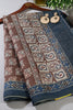 Brown Cotton Silk Printed Saree