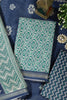 Green Cotton Ajrakh Block Print Unstitched Suit Material
