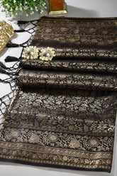 Black Colour South Silk Heavy Woven Saree