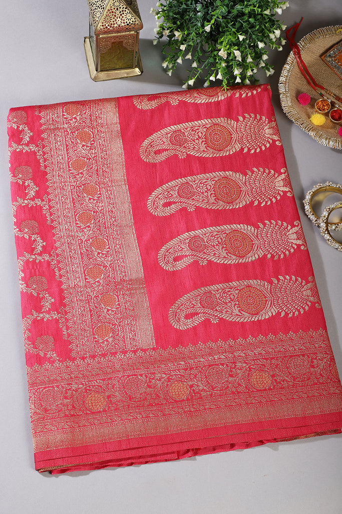 Rani Silk Floral Zaal Woven Banarasi Saree