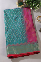 Teal Soft Silk Resham & Zari Woven Saree