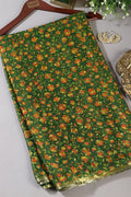 Green Color Chiffon Floral Printed Saree