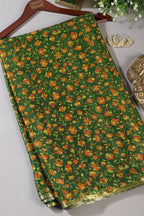 Green Color Chiffon Floral Printed Saree