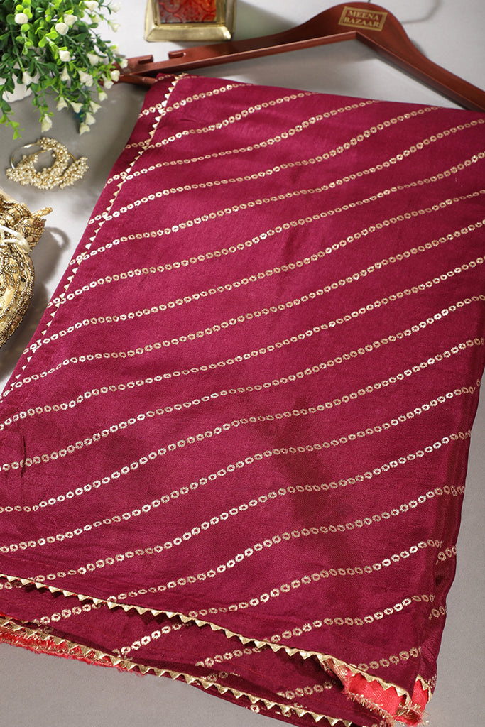 Wine Modal Silk Saree with Zari Pinstripes