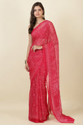 Rani Georgette Bandhani Printed Saree
