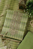 Green Tissue Silk Zari And Resham Embroidered Unstitched Suit Material