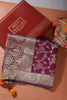 Wine Colour Banarasi Silk Woven Saree