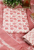 Pink Color Cotton Printed Unstitched Suit