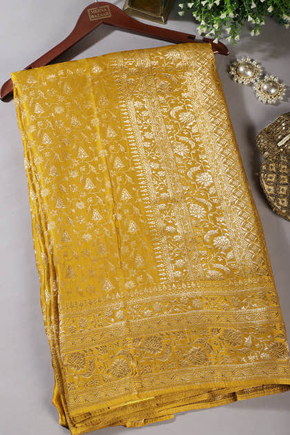 Mustard Woven South Silk Saree