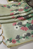 Sage Green Color Chanderi Cotton Resham Woven Saree