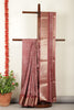 Wine Color Cotton Silk Block Printed Saree