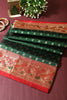 Green Color Pure Handloom Silk Zari & Butti Work Saree with Paithani Border