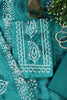 Teal Shibori Printed Unstitched Suit Fabric