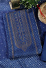 Royal Blue Zari Woven And Bandhani Printed Silk Unstitched Suit Fabric