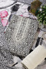 White & Black Rayon Cotton Printed & Neck Embroidered Unstitched Suit