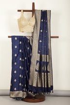 Navy Color South Silk Zari Woven Saree