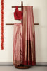 Dusty Pink & Marron Dual Toned Soft Silk Zari Woven Saree