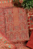 Rust Colour Pashmina Digital Printed Unstitched Suit Fabric