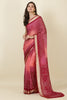Wine Georgette Leheriya Printed Saree