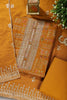 Mustard Digital Printed & Neck Embroidered Cotton Unstitched Suit
