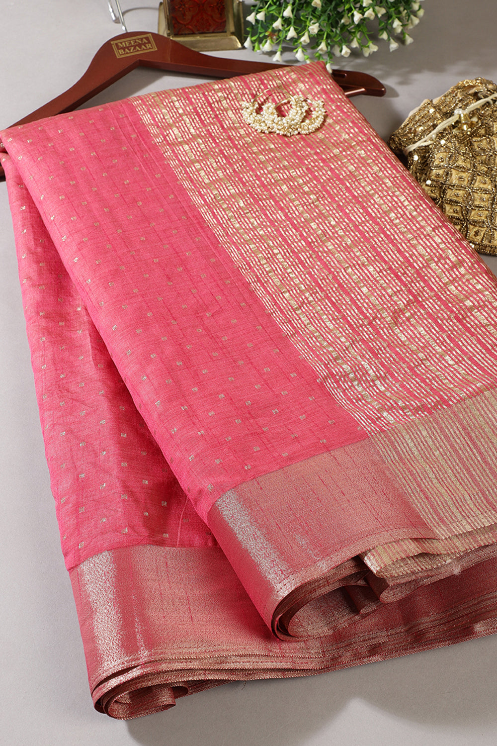 Deep Carmine Zari Woven Silk Saree