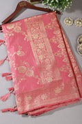 Dusty Pink Art Silk Zari Woven Saree