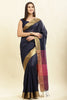 Navy Colour Silk  Woven Saree