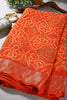 Orange Color Chiffon Bandhani Printed Saree