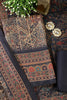 Navy Pashmina Digital Printed Unstitched Suit Material
