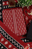 Maroon Ikkat Cotton Printed Unstitched Suit Material
