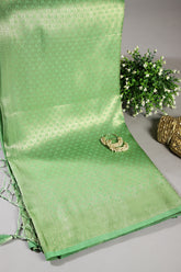 Faded Green Color Zari Woven South Silk Saree