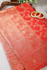 Red Color Raw Silk Zari Woven Saree