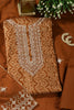 Brown Cotton Bandhani Printed & Neck Embroidered Unstitched Suit