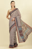 Brown Ajrakh Block Printed Cotton Saree